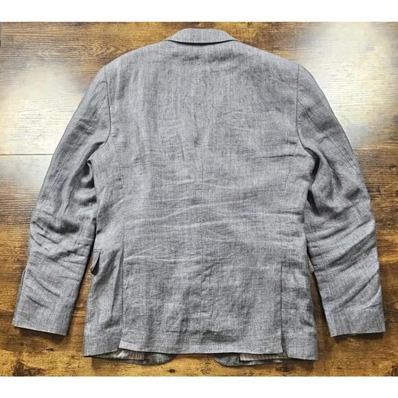 Michael Bastian 40R Gray 100% Linen Blazer Men's Two-Button Jacket Bemberg - Picture 14 of 14